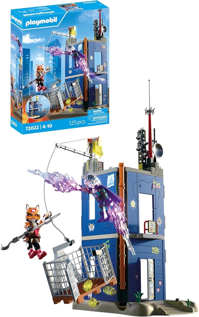 Detalle de PLAYMOBIL Heroes – Duel à la Tour du héros (72022) : kit de jeu d’action avec figurines et accessoires