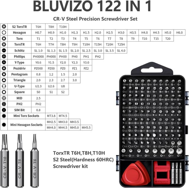 Detalle de Feinmechaniker Mini-Schraubendreher-Set Buvlizo 124 in 1 mit 103 Bits (PC, Laptop, iPhone & mehr)