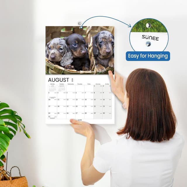 Thumbnail 4 de SUNEE Puppies Calendar 2026 A4 to A3 wall calendar 📅