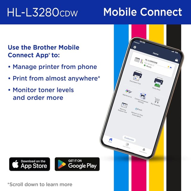 Thumbnail 4 de Brother HLL3280CDW Wireless Color Laser Printer