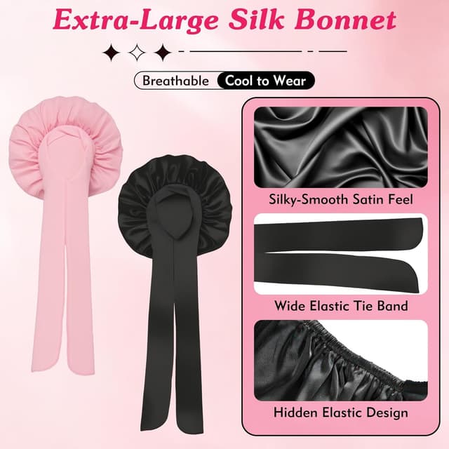 Detalle 2 de Satin Seidenhaube zum Schlafen