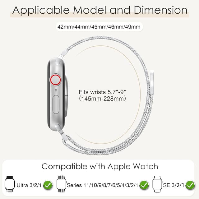 Detalle 2 de Milanese Loop Magnetic band 5.7-9in