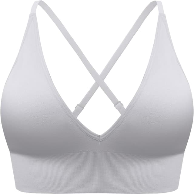 Thumbnail 6 de SUNSESS Seamless Deep V Sports Bra (Non-wired) with Removable Pads and Criss-Cross/U-back Straps