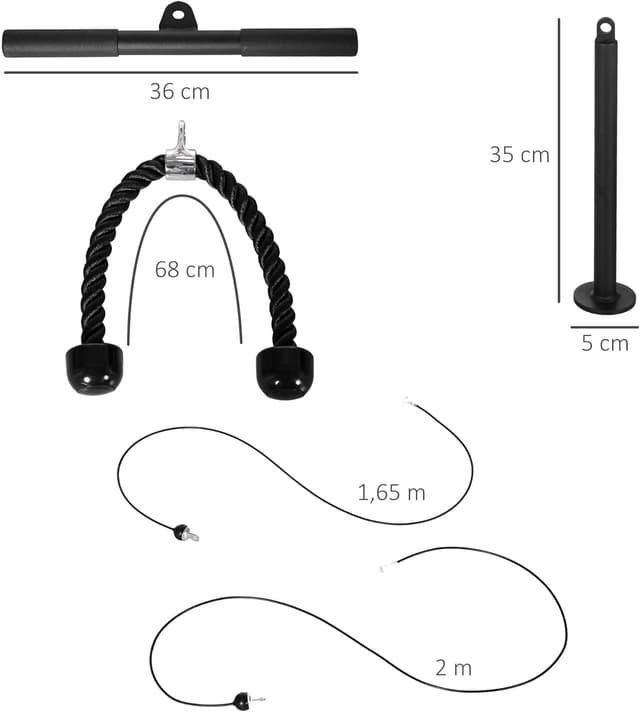 Thumbnail 6 de SPORTNOW Système de poulie de musculation 50 kg