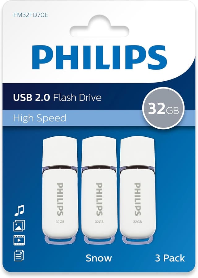 Detalle 2 de Philips Snow Edition Memoria USB 32 GB, pack 3