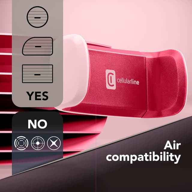 Detalle 2 de Cellularline Car Holder Universel pour smartphone – support voiture orientable à 360° (rose)