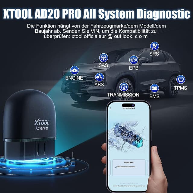 Thumbnail 2 de XTOOL AD20 Pro OBD2 Diagnosegerät mit Öl‑Reset ⛽️
