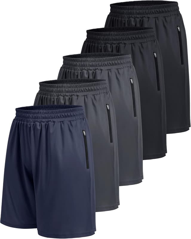 Thumbnail 6 de BOOJO 5-Pack Athletic Basketball Shorts for Men with Zipper Pockets (Lightweight Quick-Dry)