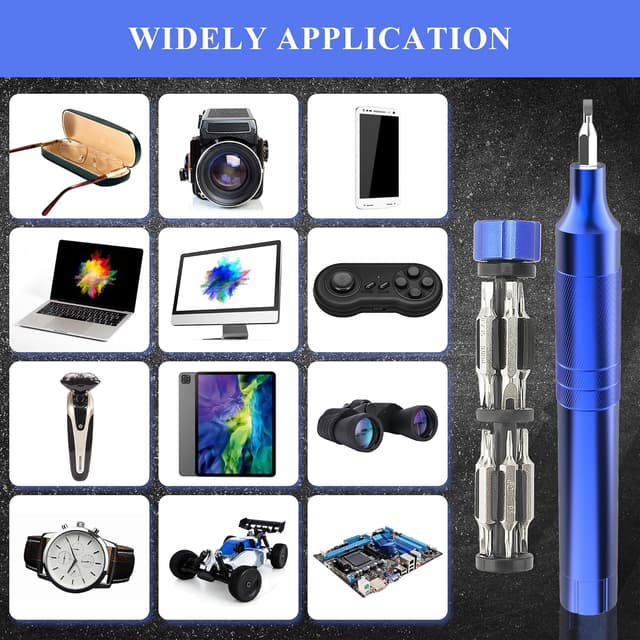 Detalle 2 de PRIDE&CRAFT 24-in-1 Precision Screwdriver Set (Blue) – Glasses repair and electronics bits