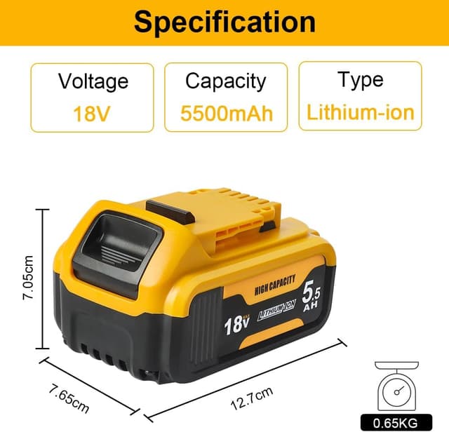 Thumbnail 2 de Powarobor DCB184 18V 5,5 Ah Batterie duo
