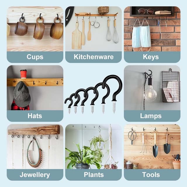 Thumbnail 6 de vsshe Crochets à vis 75 pcs 6 tailles