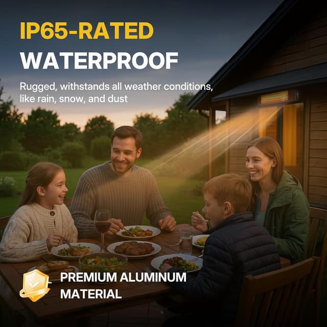 Thumbnail 4 de Electric Outdoor Heater 1500W Patio Heater