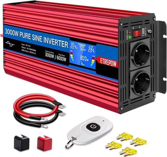 Detalle de ETREPOW 3000W onduleur 24V→220V 🔌