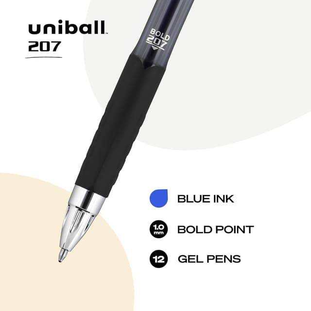 Detalle 2 de Uni-Ball Signo 207 12-Pack 1.0mm Blue Gel Pens ๐