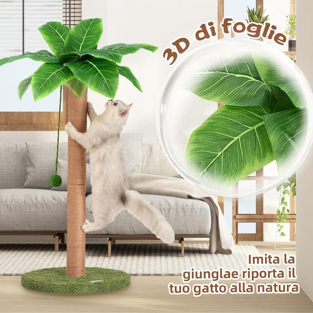 Thumbnail 1 de MEOWOOU 84 cm tiragraffi per gatti alto in sisal verde 🐱