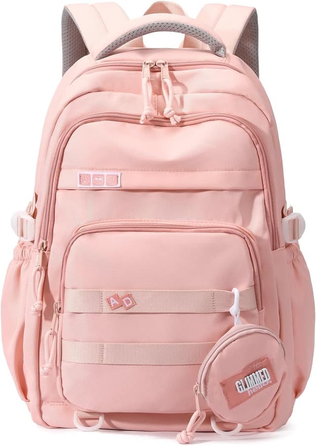 Detalle de LANSHIYA Kids’ Middle School Backpack (with coin pouch) – lightweight, breathable back & rain-resistant school bag