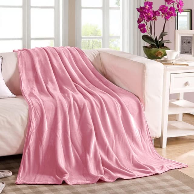 Detalle 2 de MERCURY TEXTIL - Manta Terciopelo Suave Multiusos Rosa