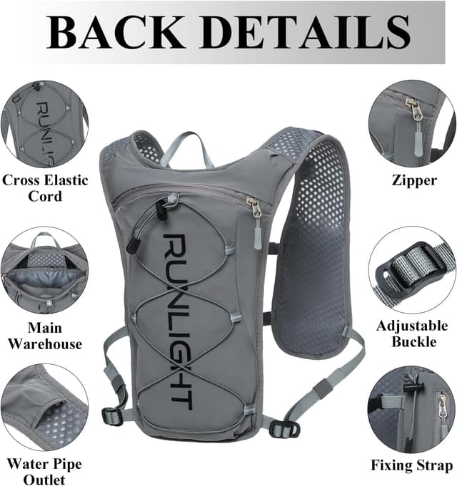 Detalle de Runlight Running Vest Hydration Backpack (1.5L) for Women & Men