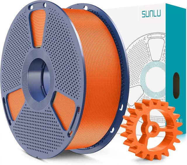 Detalle de SUNLU PLA+ 2.0 Filament (1.75mm) in Sunny Orange – tougher PLA+ for stronger FDM prints