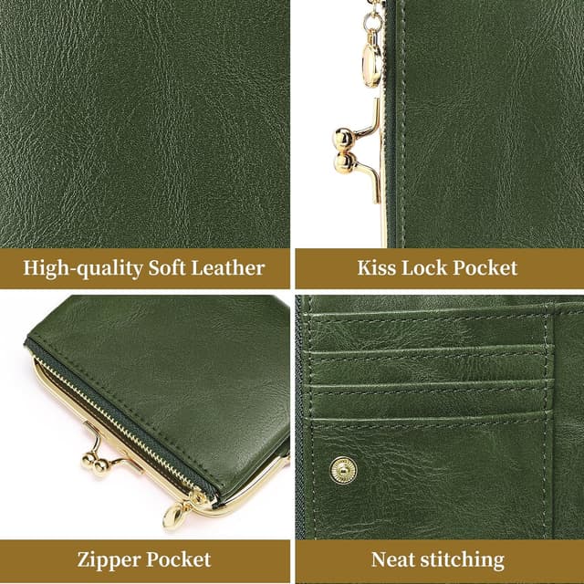 Detalle de FALAN MULE Small compact leather purse RFID