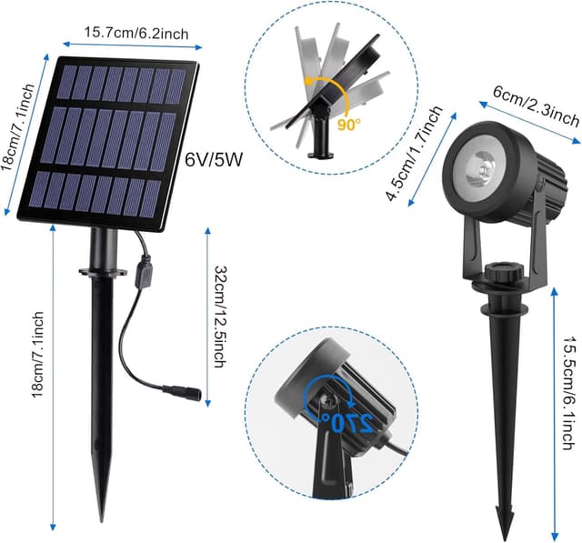 Detalle 2 de NATPOW Solar Spot Lights 3W 6-in-1