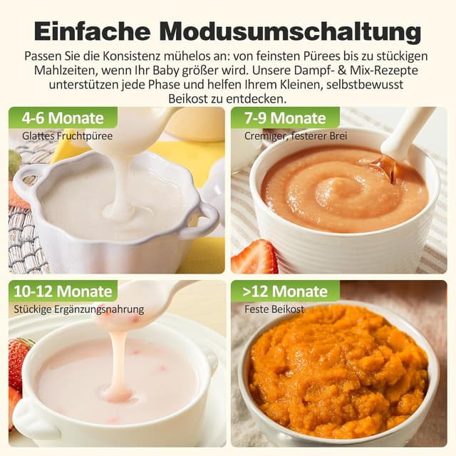 Detalle de TopStrong Cuocipappa: omogeneizzatore e baby food maker con controllo touch, vapore, riscalda e autolavaggio