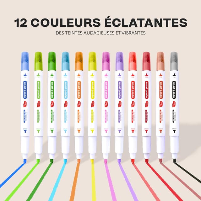 Thumbnail 1 de Smart Panda Feutres tableau blanc 12 couleurs