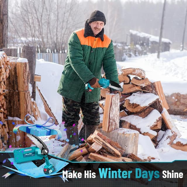 Thumbnail 6 de SEESII Mini Chainsaw 6-inch, 2×4000mAh batteries ⛏