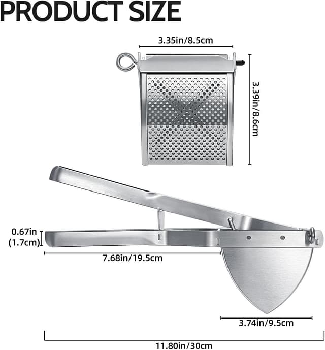 Detalle 2 de Stainless Steel Potato Ricer for Smooth, Fluffy Mash