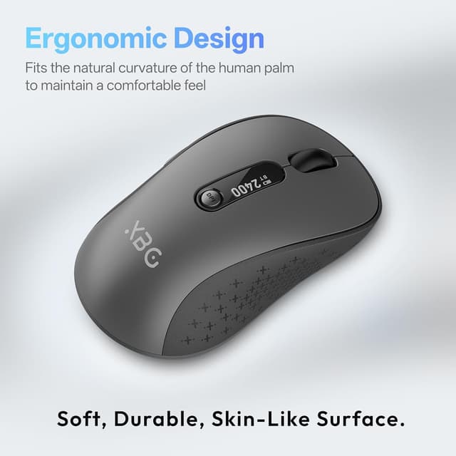 Detalle 2 de XBG B15pro Tri-Mode Wireless Bluetooth Mouse with LED Display, Silent Click, and Type-C Recharge
