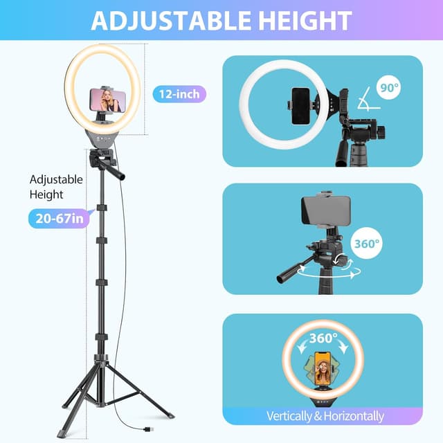 Thumbnail 5 de Sensyne 12-inch Ring Light with 67-inch Selfie Stick