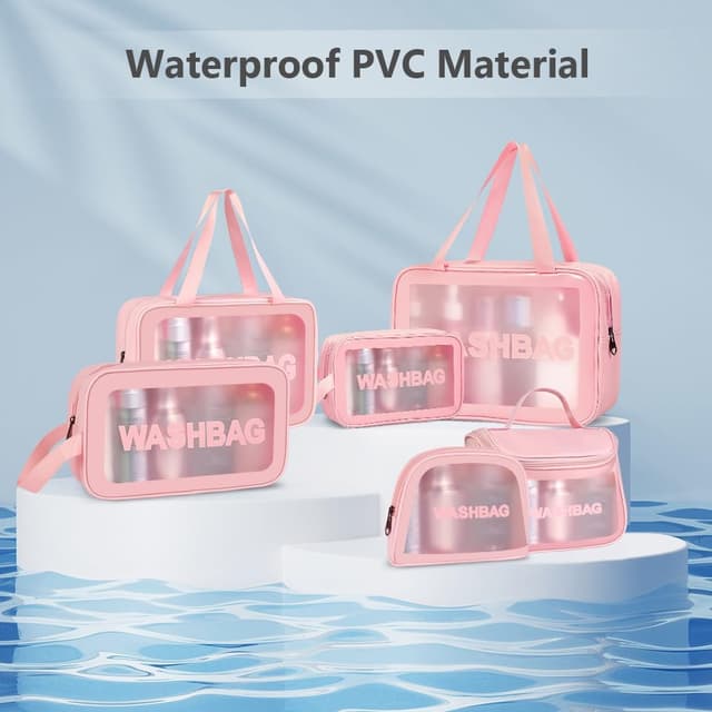 Detalle 1 de Aucuu beauty case trasparente 6 pezzi