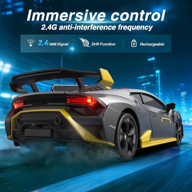 Detalle 2 de Lamborghini RC Drift Car 1:24 4WD Mini 4WD remote drift car with LEDs