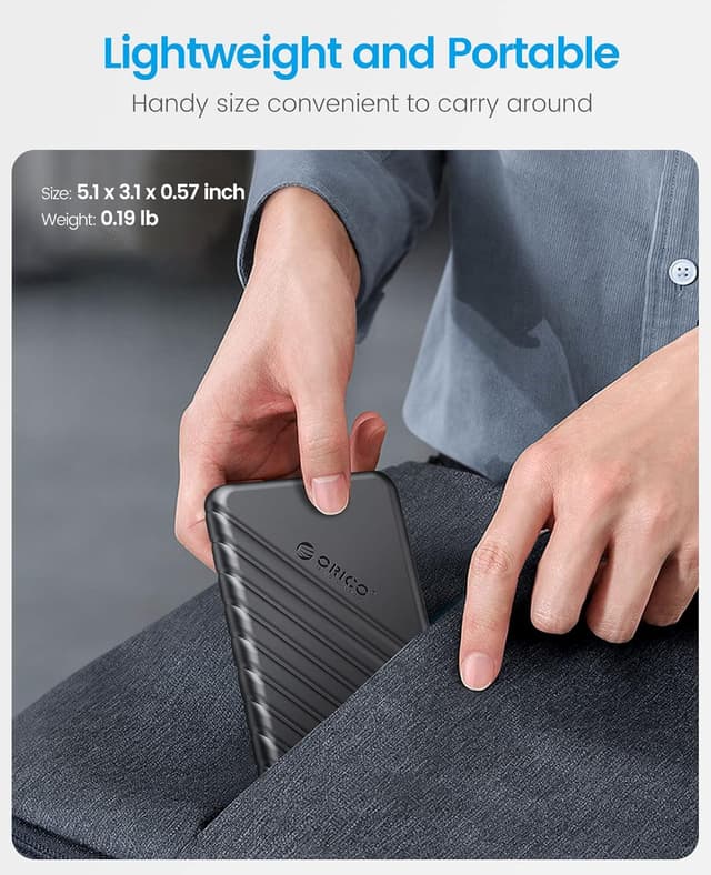 Detalle 2 de ORICO Case SSD 2.5" USB 3.1 Gen 2 (fino a 6Gbps) 7mm/9,5mm con UASP e TRIM – 25PW1C-C