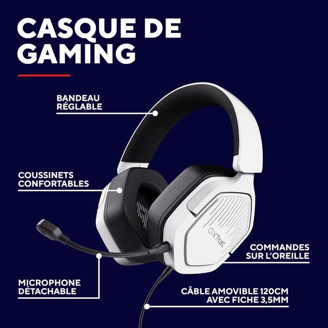 Detalle 2 de GXTrust 1492W Ravox Casque gaming 50 mm