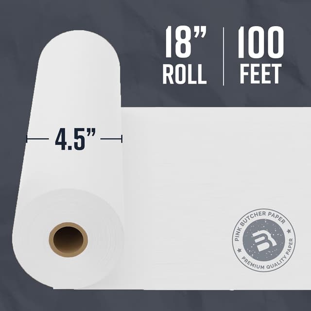 Detalle de Bryco Goods White Kraft Butcher Paper Roll (18 in x 1200 in) for BBQ, Wrapping & Smoking