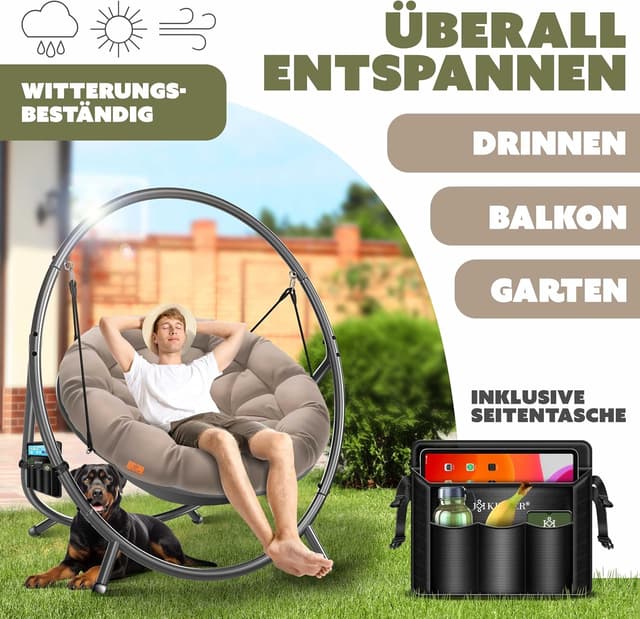 Thumbnail 3 de KESSER Bali Hängesessel mit Gestell 150 kg