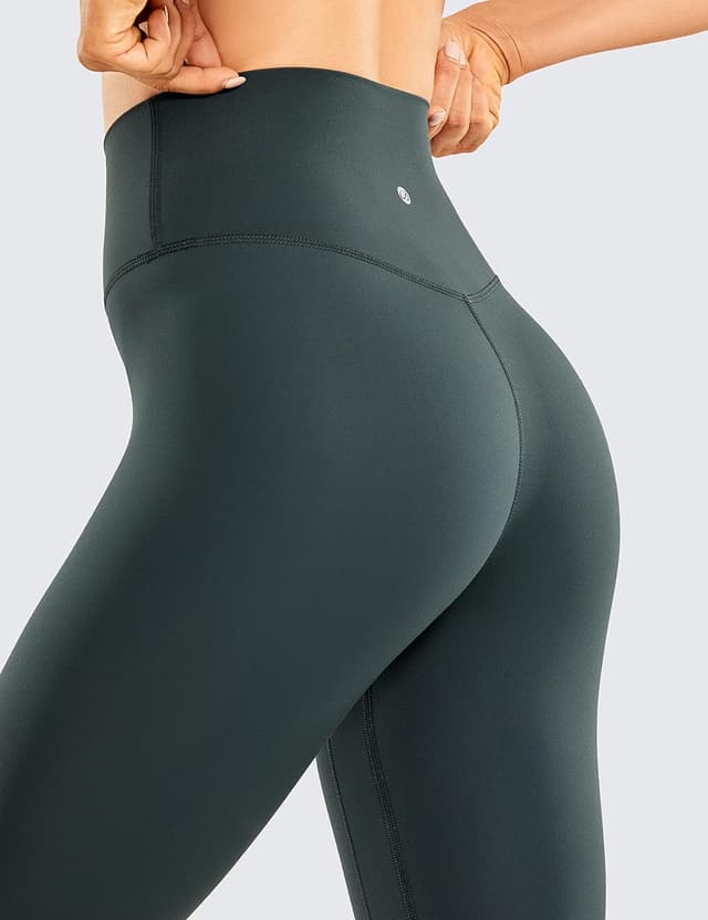 Detalle de CRZ YOGA Femmes Brushed Naked Feeling – Leggings taille haute 7/8 pour yoga et sport