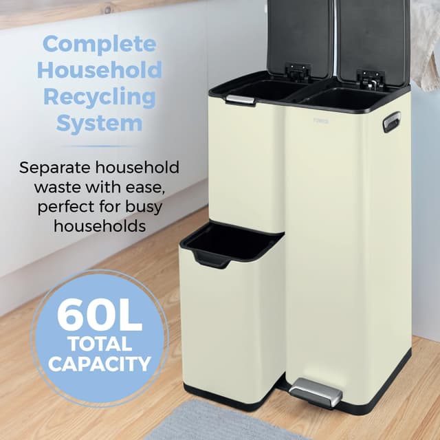 Thumbnail 2 de Tower T838024C pedal bin 20L, cream 🗑