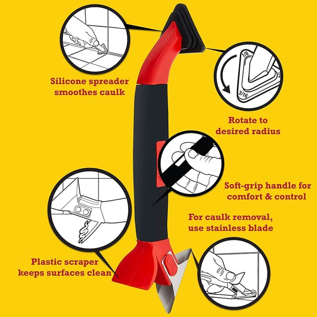 Thumbnail 4 de Amazon Basics 3-IN-1 Caulk Tool for Removal and Application 🛠