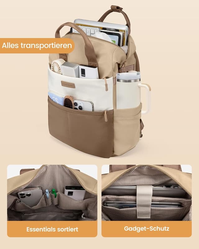 Detalle de LOVEVOOK Rucksack für Laptop 15,6 Zoll