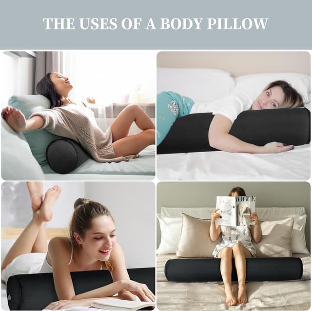 Detalle de ONTYZZ Seitenschläferkissen aufblasbar (90 x 20 cm) – Körperkissen für Rücken-, Seiten- und Bauchlage