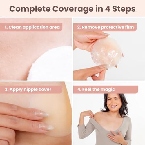 Detalle 2 de Go Nipless Cubrepezones invisibles de silicona reutilizables con protector de pezón extraíble