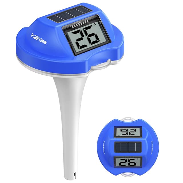 Detalle de PoolPrime Poolthermometer mit Doppelbildschirm – schwimmend, digital, IPX7 (Darkblue)