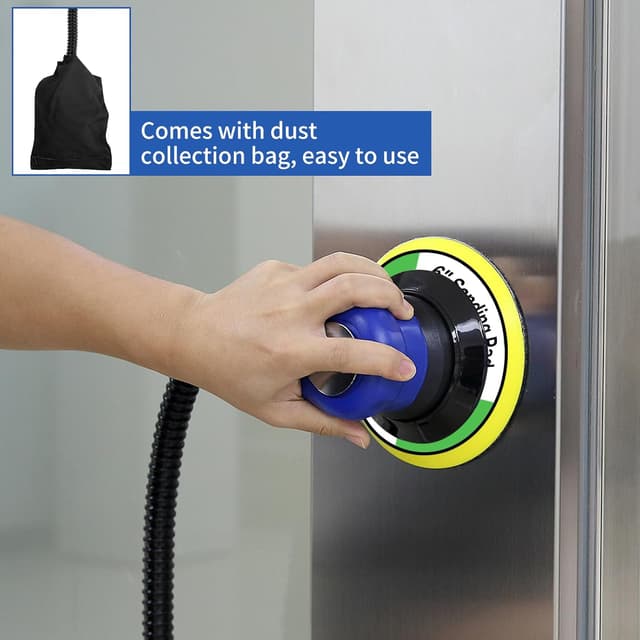 Detalle de Uten levigatrice orbitale pneumatica a doppia azione con regolazione velocità e 7 fogli abrasivi