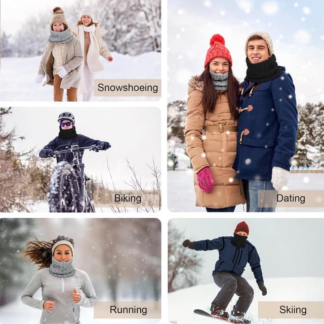 Thumbnail 6 de Figarge 2er-Pack Winter-Halsschlauch für Ski & Outdoor – Schlauchschal mit Fleece-Futter