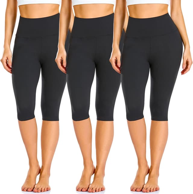 Detalle de FULLSOFT 3-Pack High-Waisted Leggings for Women (Soft Black Yoga Pants)