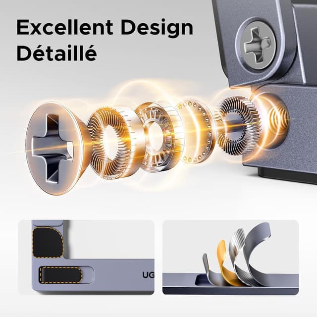 Detalle de UGREEN Support ordinateur portable ventilé pliable en aluminium jusqu’à 17,3 pouces