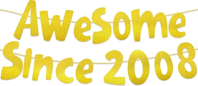 Imagen de Lanstorm 18th Birthday Banner Gold Glitter en OfertitasTOP