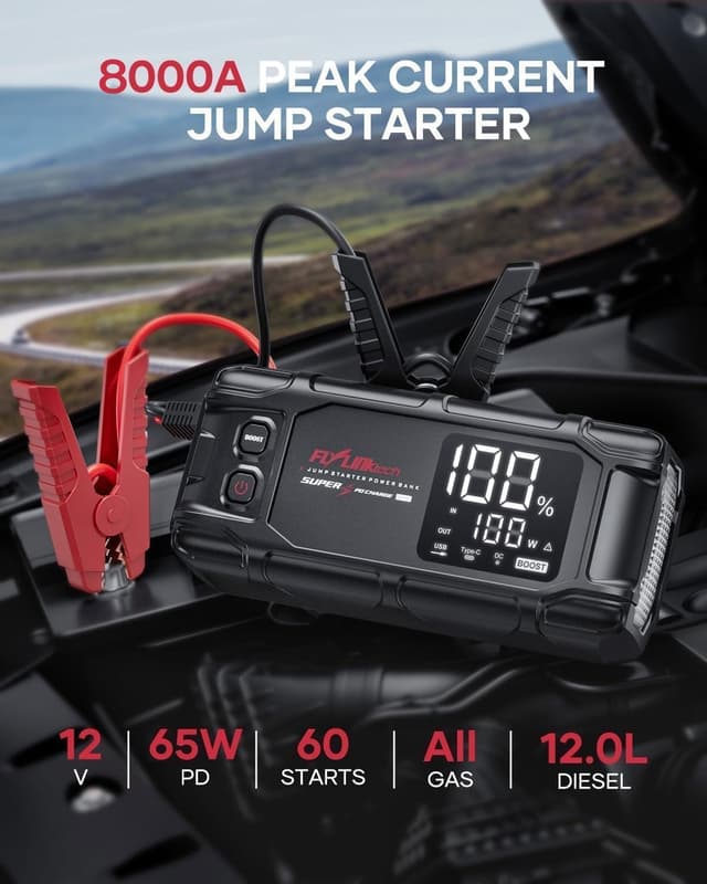 Detalle 2 de FLYLINKTECH BD10 26800mAh 8000A Car Jump Starter
